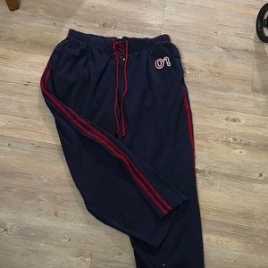 Just My Size Red and Blue Track Pants with Sporty Stripes